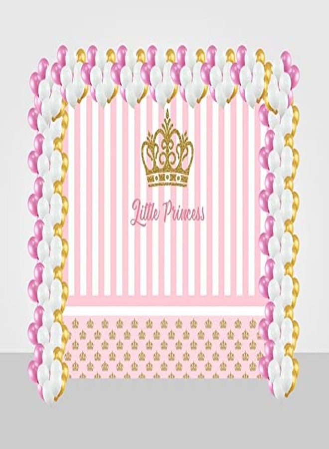 Theme My Party Combo Kit -Crown Princess Decoration Kit with Backdrop and Balloons (4ft X 4ft) - Image 1
